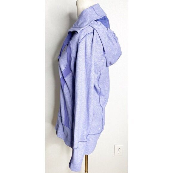 Lululemon Stride Jacket Hoodie Purple Thumb Holes Brushed Full Zip Women's 10 - Picture 4 of 6